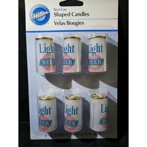 Birthday Cake Candles Wilton Novelty Light Beer Can Shaped Candle 6Pk Decoration